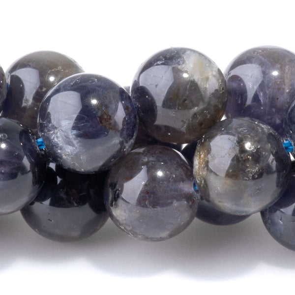 Iolite 10mm Round A Grade - 15-16 Inch