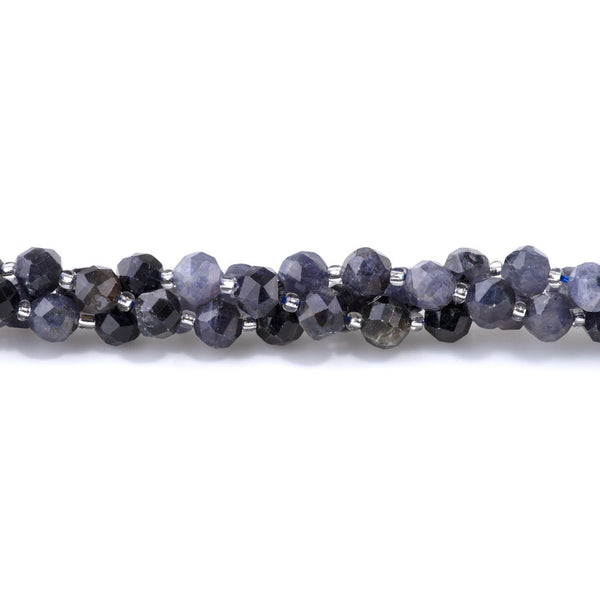 Iolite 7x8mm Faceted Round Nugget - 15-16 Inch