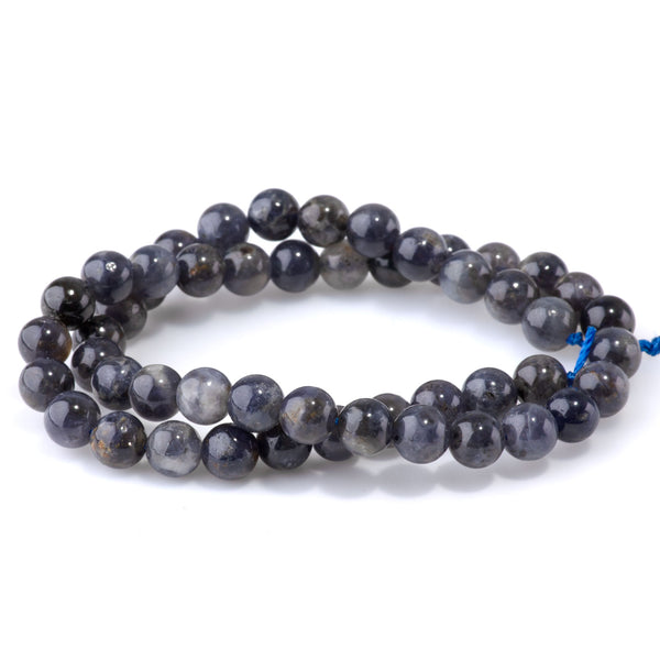 Iolite 8mm Round A Grade - 15-16 Inch