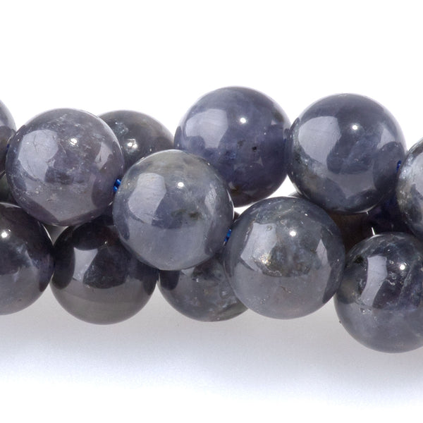 Iolite 8mm Round A Grade - 15-16 Inch