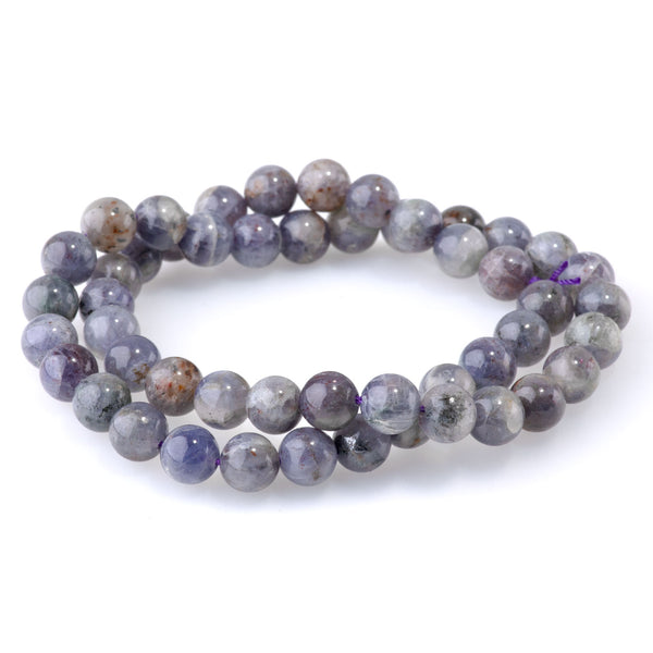 Bloody Iolite 10mm Round A Grade - 15-16 Inch