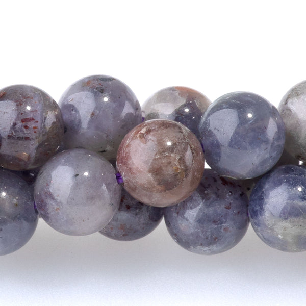 Bloody Iolite 10mm Round A Grade - 15-16 Inch