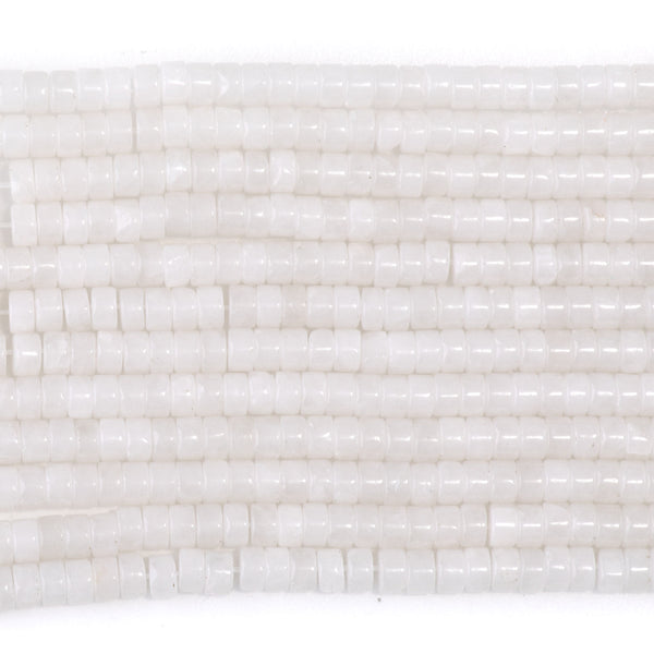 White Jade 2x4mm Heishi - 15-16 Inch