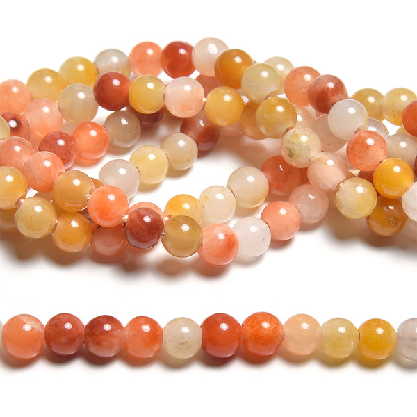 Rainbow Jade 6mm Large Hole Round - 8 Inch