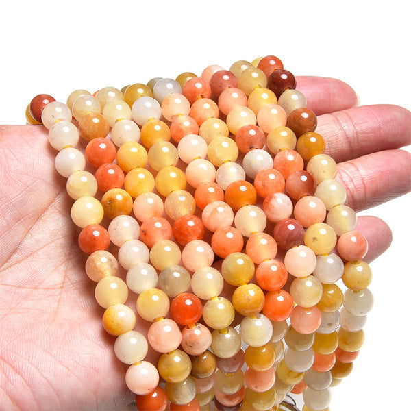Rainbow Jade 8mm Large Hole Round - 8 Inch
