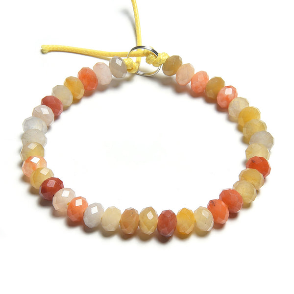 Rainbow Jade 5x8mm Large Hole Faceted Rondelle - 8 Inch