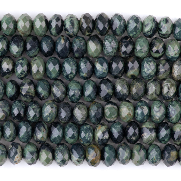 Kambaba Jasper 8mm Faceted Rondelle - 8-Inch