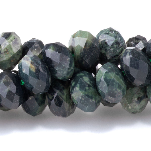 Kambaba Jasper 8mm Faceted Rondelle - 8-Inch