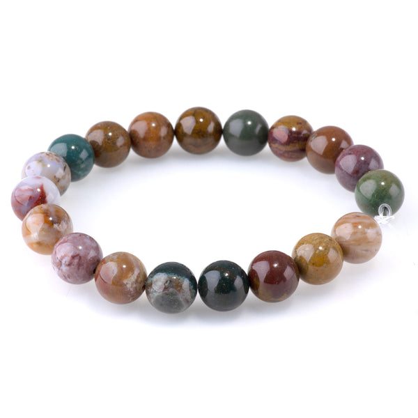 Kabamby Ocean Jasper 10mm Round - 8-Inch
