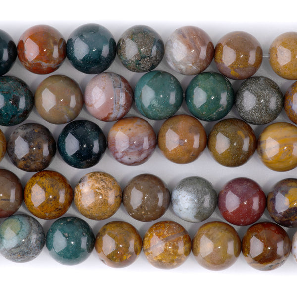 Kabamby Ocean Jasper 10mm Round - 8-Inch