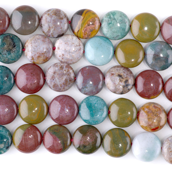 Kabamby Ocean Jasper 12mm Coin - 8-Inch