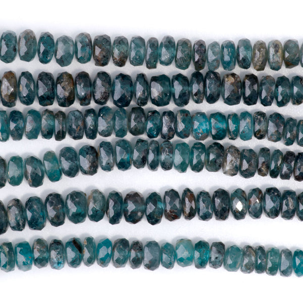 Moss Kyanite 2x5-5x8mm Graduated Faceted Rondelle Necklace - 15-16 Inch