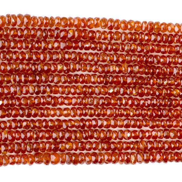 Orange Kyanite 4-6x2mm Graduated Faceted Rondelle - 15-16 Inch