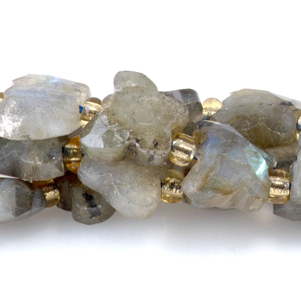 Labradorite 10x8mm Faceted Butterfly A Grade - 15-16 Inch