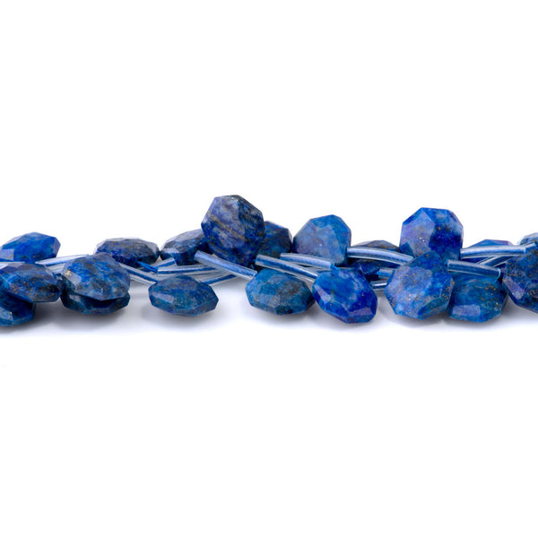 Lapis 13x15mm Faceted Top Drilled Irregular Tear Drop - 15-16 Inch