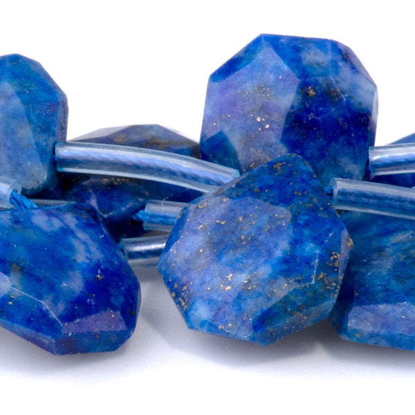 Lapis 13x15mm Faceted Top Drilled Irregular Tear Drop - 15-16 Inch