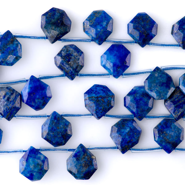 Lapis 13x15mm Faceted Top Drilled Irregular Tear Drop - 15-16 Inch