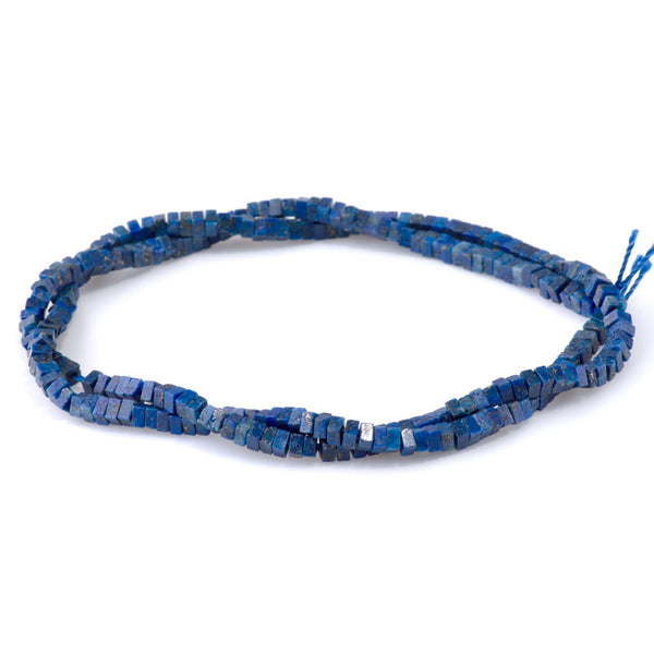 Lapis 1x2mm Square Rondelle - 15-16 Inch