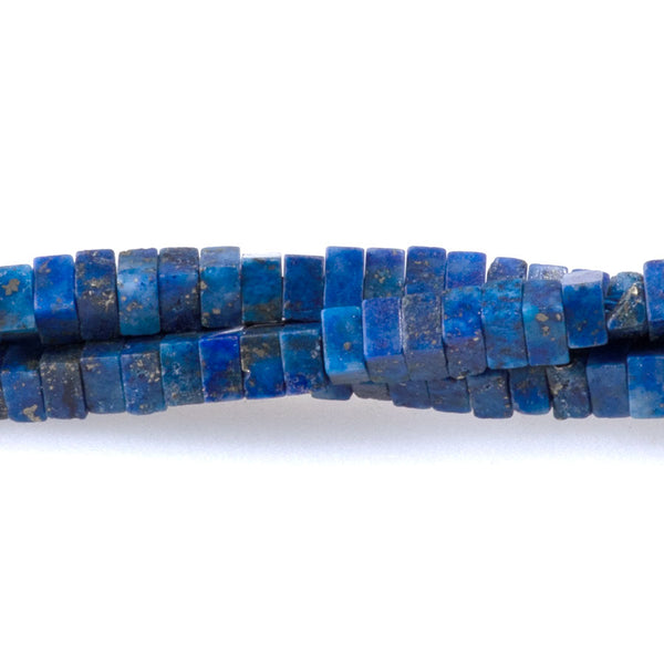 Lapis 1x2mm Square Rondelle - 15-16 Inch