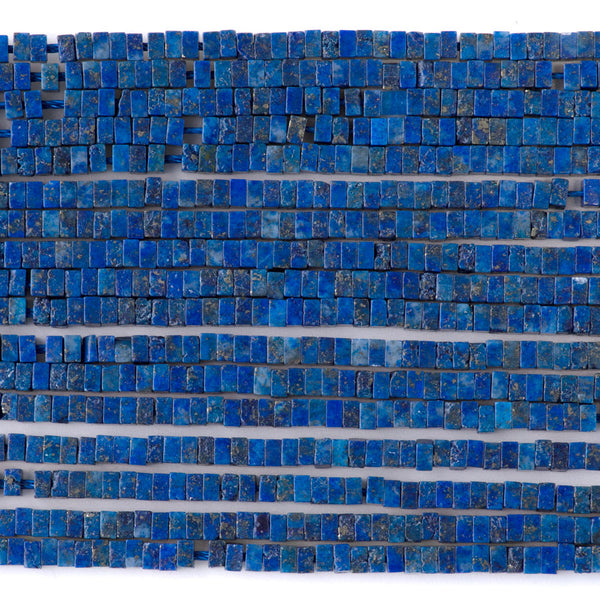 Lapis 1x2mm Square Rondelle - 15-16 Inch