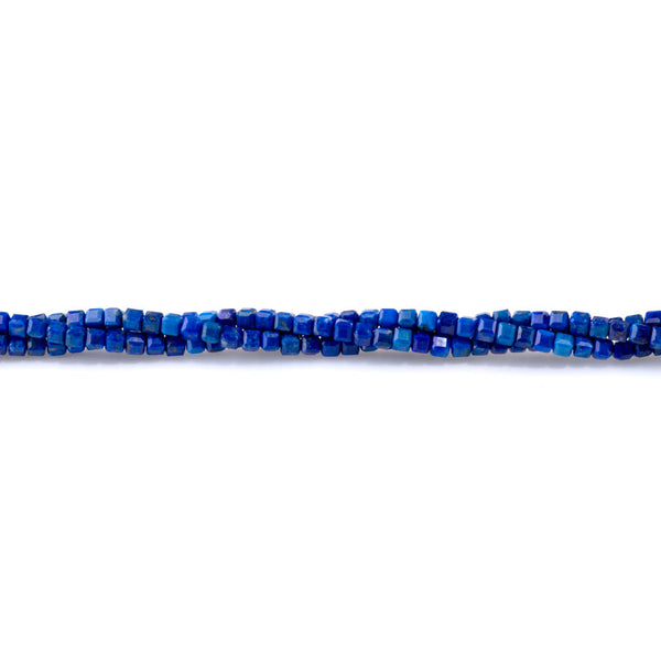 Lapis 3mm Table Cut Cube A Grade Bead - 15-16 Inch