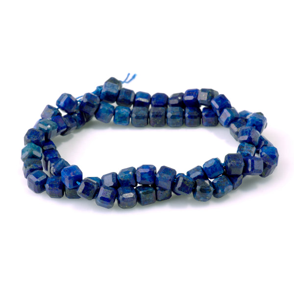 Lapis (Dyed) 5mm Table Cut Cube Bead - 15-16 Inch