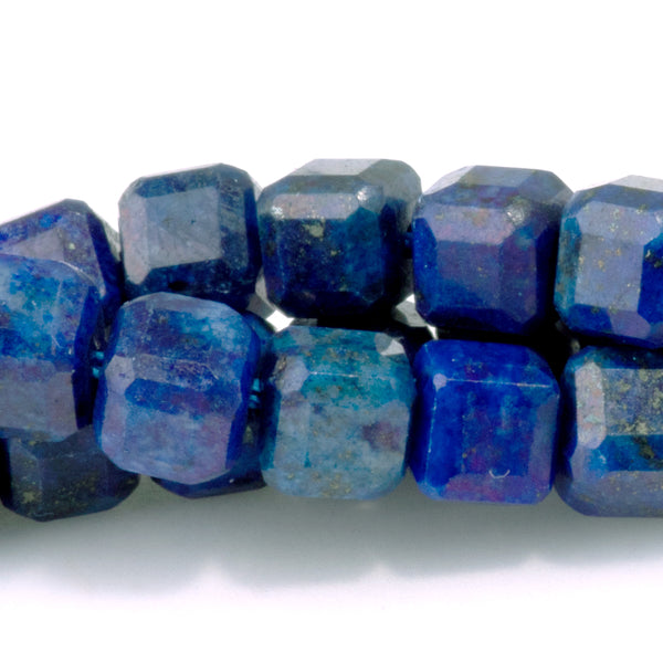 Lapis (Dyed) 5mm Table Cut Cube Bead - 15-16 Inch