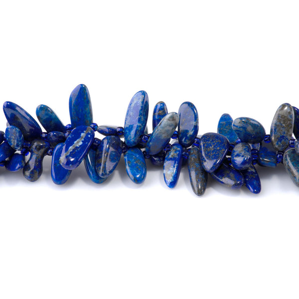 Lapis 6x12-10x20mm Free Form Dancing Drops A Grade - 15-16 Inch