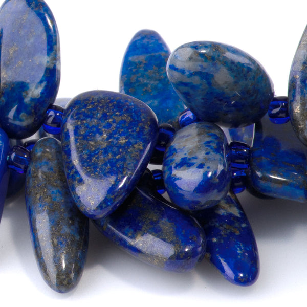 Lapis 6x12-10x20mm Free Form Dancing Drops A Grade - 15-16 Inch