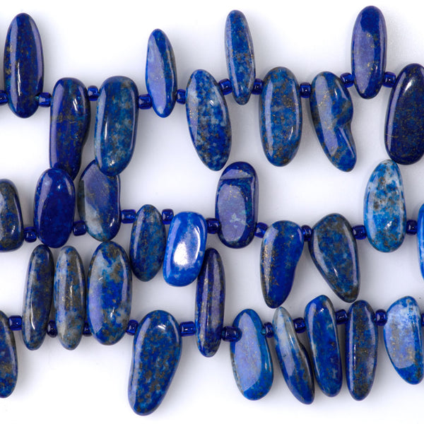 Lapis 6x12-10x20mm Free Form Dancing Drops A Grade - 15-16 Inch