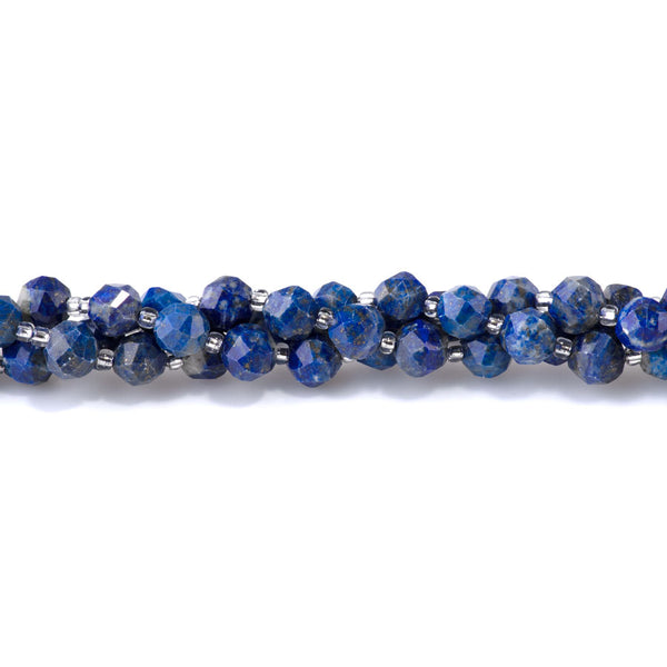 Lapis 7x8mm Faceted Round Nugget - 15-16 Inch