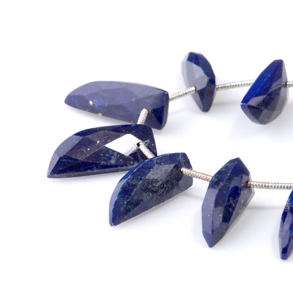 Lapis 8x20mm Faceted Teeth - 9 Inch