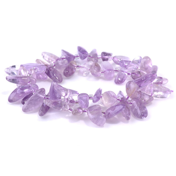 Lavender Amethyst 6x12-10x20mm Free Form Dancing Drops A Grade - 15-16 Inch