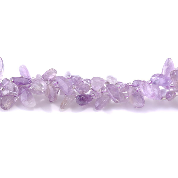 Lavender Amethyst 6x12-10x20mm Free Form Dancing Drops A Grade - 15-16 Inch