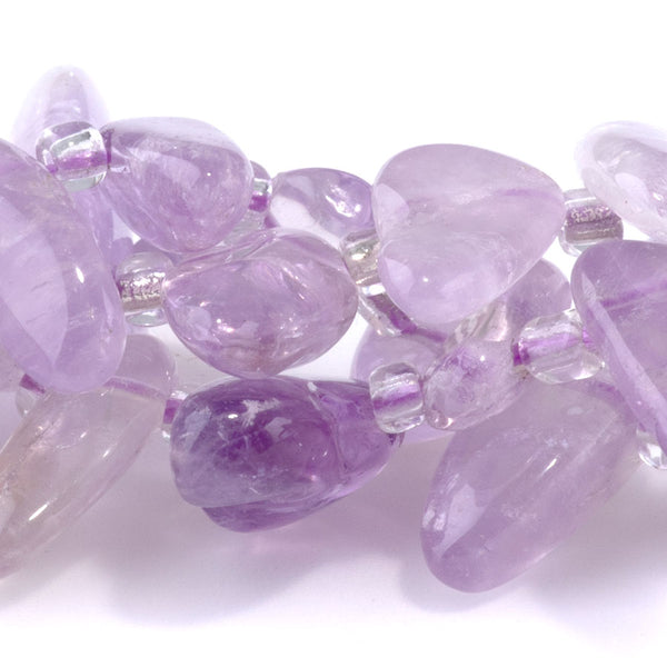 Lavender Amethyst 6x12-10x20mm Free Form Dancing Drops A Grade - 15-16 Inch
