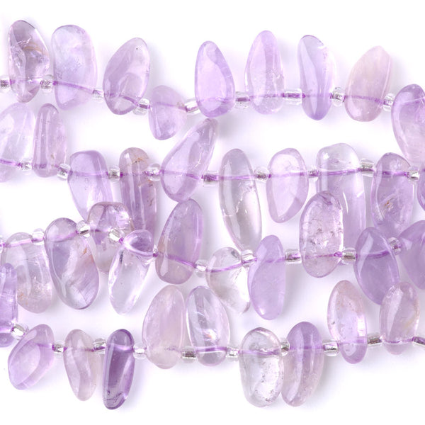 Lavender Amethyst 6x12-10x20mm Free Form Dancing Drops A Grade - 15-16 Inch