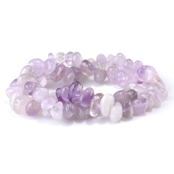 Lavender Amethyst 8x10-9x13mm Side Drilled Pebble - 15-16 Inch