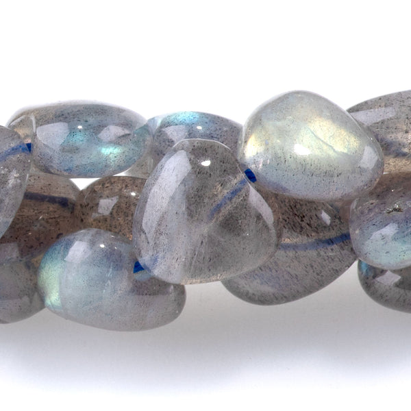 Labradorite 10mm Heart AA Grade - 15-16 Inch