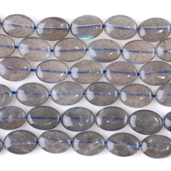 Labradorite 10x14mm Puff Oval AA Grade - 15-16 Inch