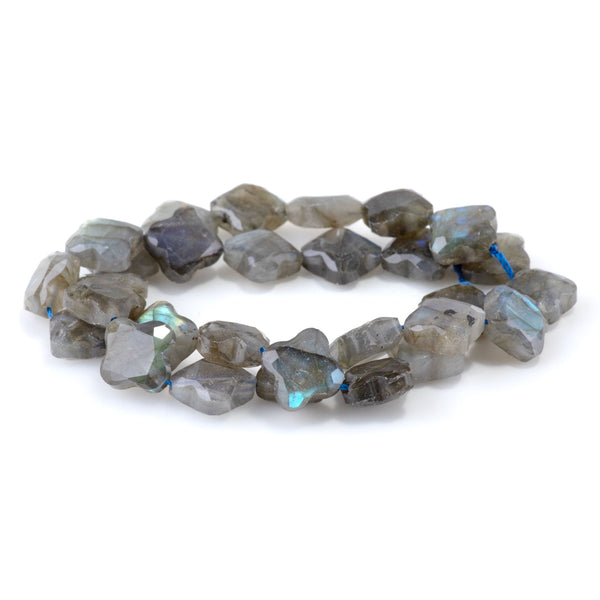 Labradorite 13mm Faceted Clover A Grade - 15-16 Inch