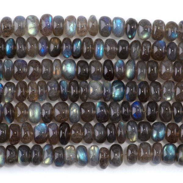 Labradorite 3-8mm Rondelle AA Grade - 10 Inch
