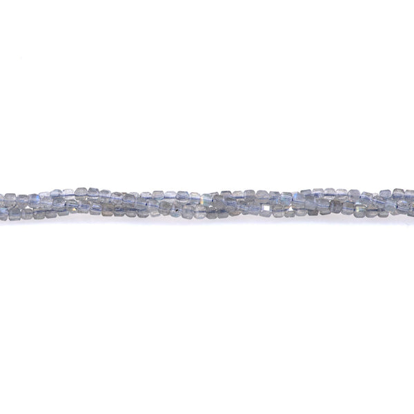Labradorite 3mm Table Cut Cube A Grade Bead - 15-16 Inch