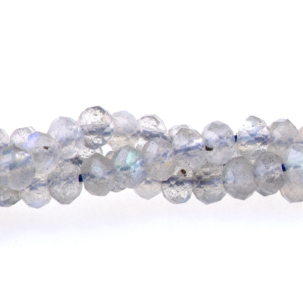 Labradorite 3x4mm Faceted Rondelle AAA Grade- 15-16 Inch