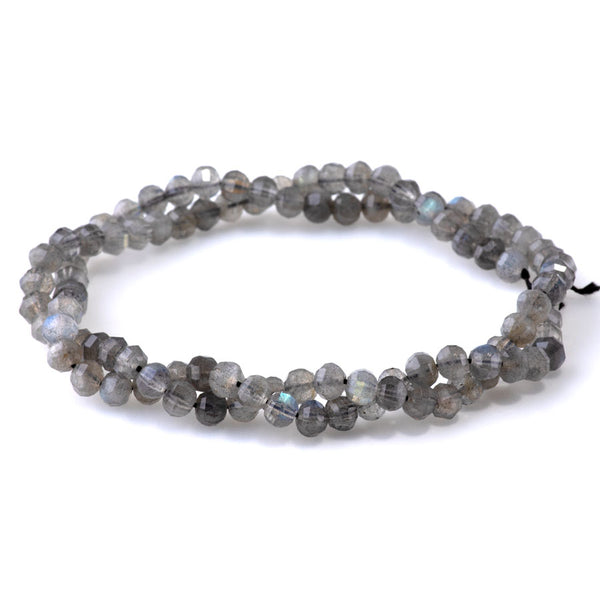 Labradorite 4mm Faceted Lantern A Grade - 15-16 Inch