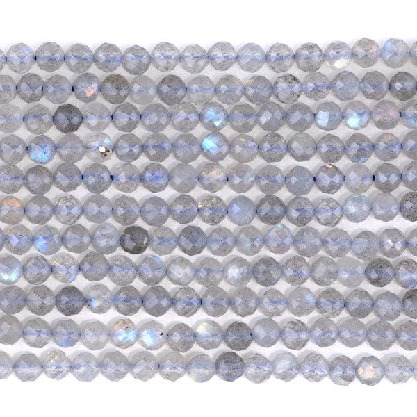 Labradorite 4mm Microfaceted Round AAA Grade - 15-16 Inch