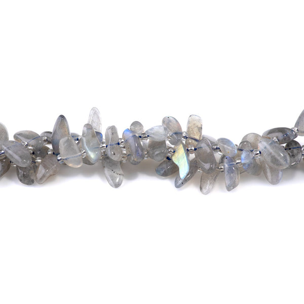 Labradorite 6x12-10x20mm Free Form Dancing Drops A Grade - 15-16 Inch
