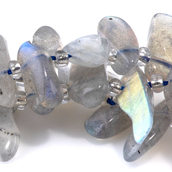 Labradorite 6x12-10x20mm Free Form Dancing Drops A Grade - 15-16 Inch