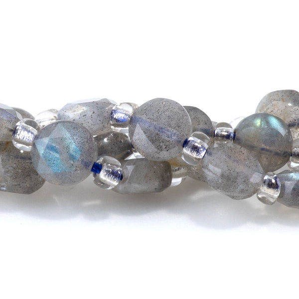 Labradorite 6mm Star Cut Coin A Grade - 15-16 Inch
