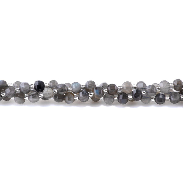 Labradorite 6mm Faceted Lantern A Grade - 15-16 Inch
