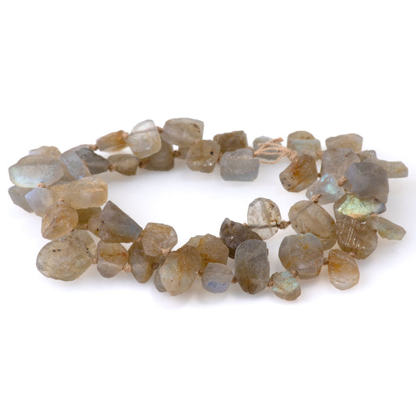 Golden Labradorite 7x9-10x13mm Free Form Rough Pear A Grade - 15-16 Inch